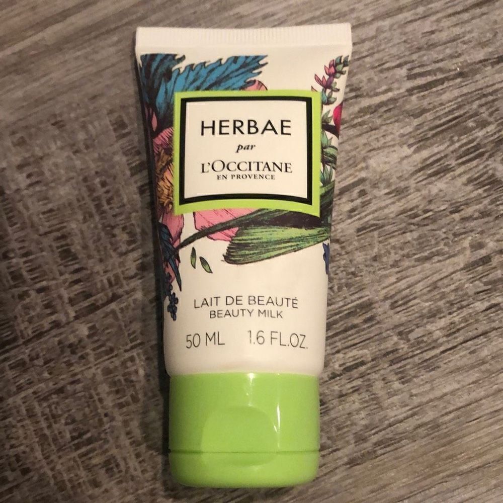 Herbae L'Occitane beauty milk Perfumed Crane 1.6 ounce travel size